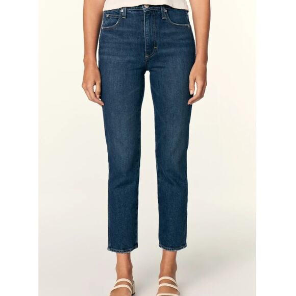 AMO Denim Chloe Crop High Rise Jean Affection Blue Straight Fit Women's 27 - Picture 4 of 12